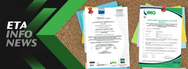 Certificazioni ISO 9001 / ATEX