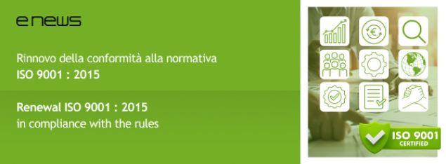 RINNOVO CERTIFICAZIONE ISO 9001
